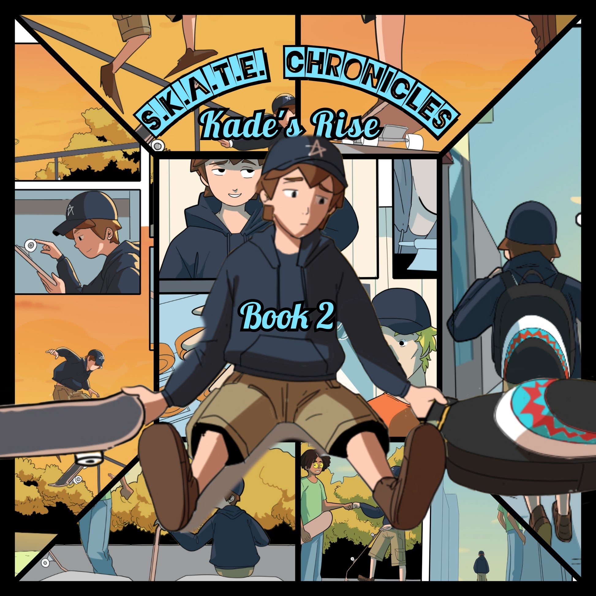 Book 2 of the amazing skateboard comic, we watch Kade rise as he learns to Ollie on his new skateboard. This skate comic is one of kind and the most realistic skate story you'll follow!